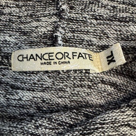 Chance or Fate Gray Cowl Neck Lightweight Sweater Lace Accents Women's Size XL - Picture 2 of 11